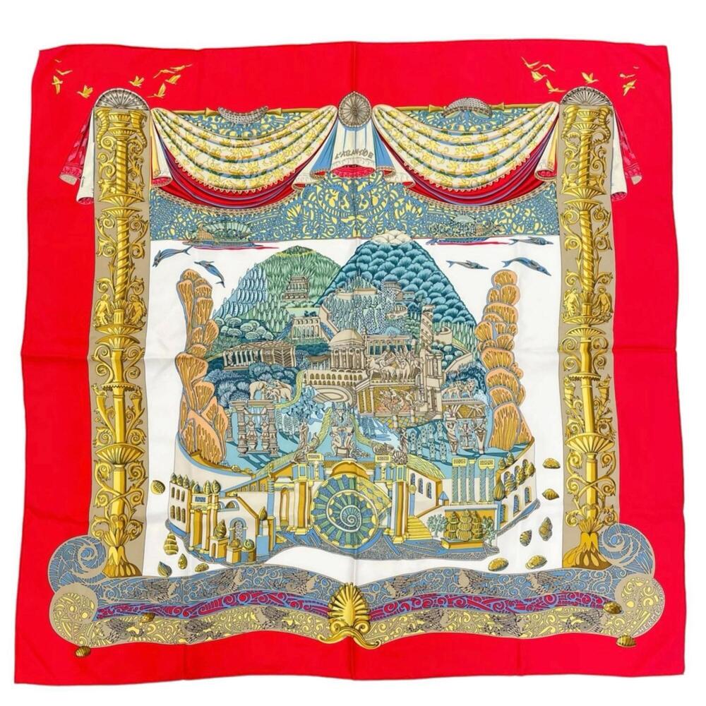 HERMES L'ATLANTIDE (Atlantis) Scarf/Muffler, Silk, Multicolor, Women's, Carre 90
